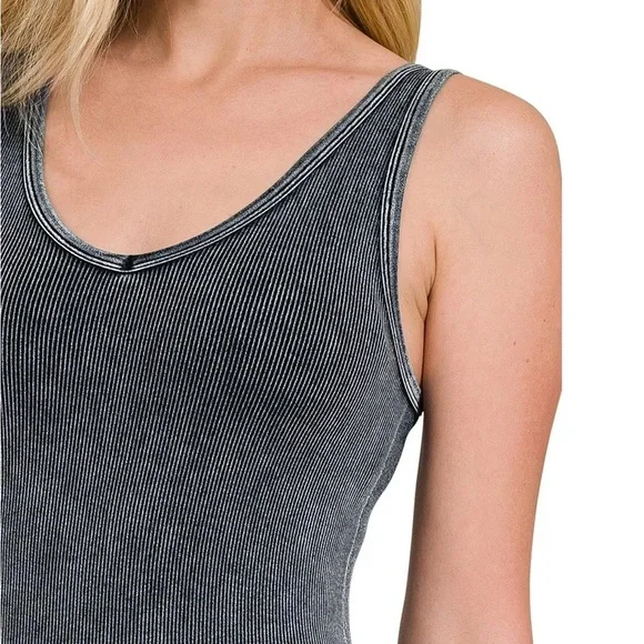 Zenana Woman’s One-Piece Stone Washed Black - BRAND NEW - Picture 3 of 5